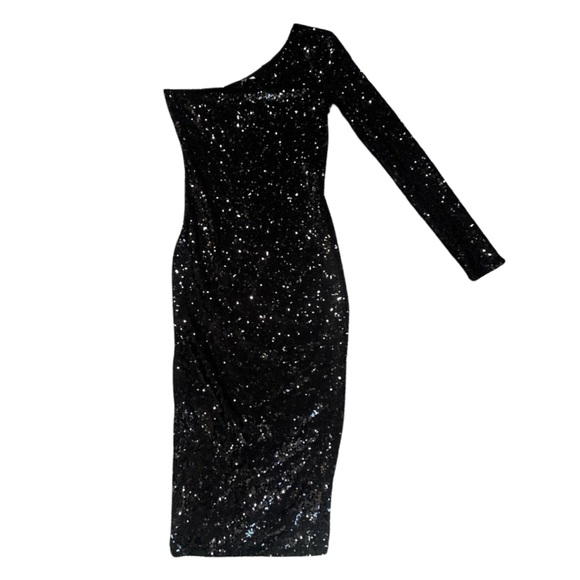 Black Fiona Sequin Dress by Fashion Nova Size XS - Picture 2 of 7